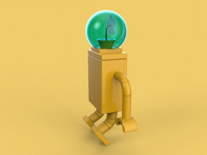 robot flower astronaut character 3D Model