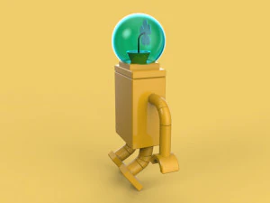 robot flower astronaut character 3D Model