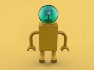 robot flower astronaut character 3D Model