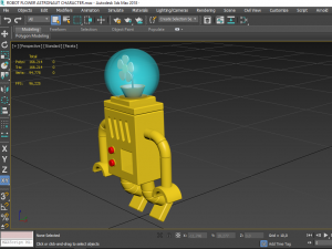robot flower astronaut character 3D Model