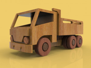wooden truck Modèle 3D