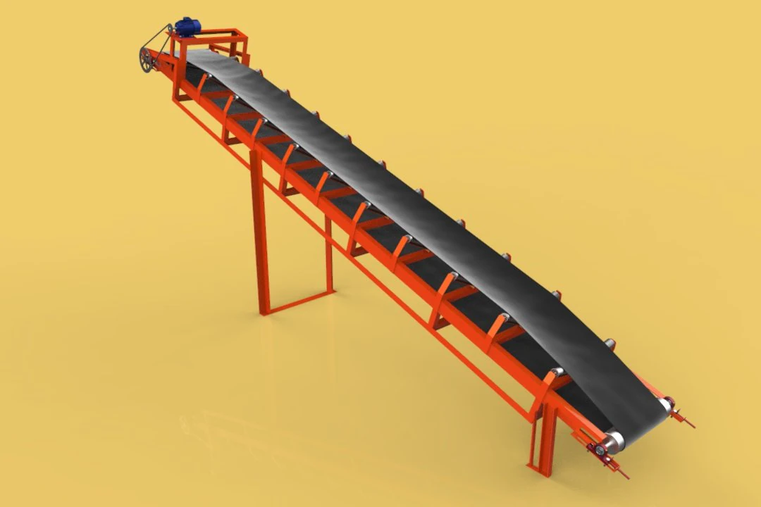 industrial belt conveyor 3D Model .c4d .max .obj .3ds .fbx .stl .blend 