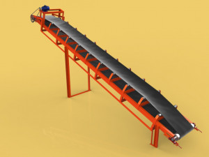industrial belt conveyor 3D Model