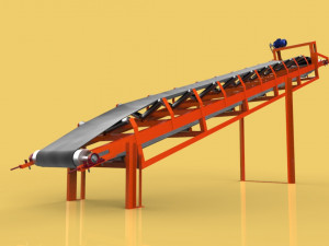 industrial belt conveyor 3D Model