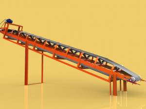 industrial belt conveyor 3D Model