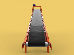 industrial belt conveyor 3D Model