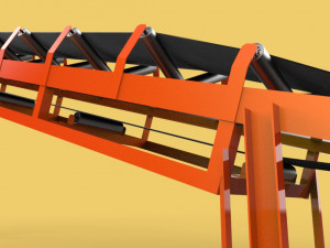 industrial belt conveyor 3D Model