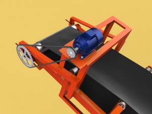 industrial belt conveyor 3D Model
