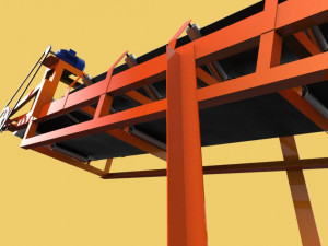 industrial belt conveyor 3D Model