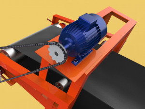industrial belt conveyor 3D Model