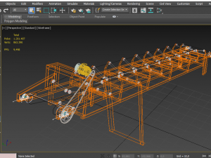 industrial belt conveyor 3D Model