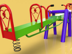seesaw teeter totter including technical drawings 3D मॉडल