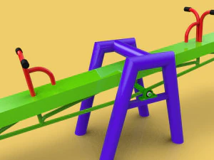 seesaw teeter totter including technical drawings 3D Model
