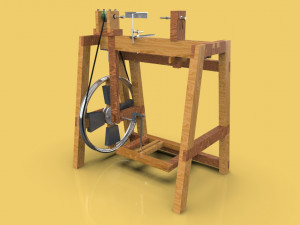 treadle lathe machine wood turning 3D Model