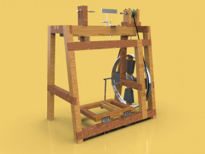 treadle lathe machine wood turning 3D Model
