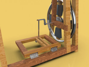treadle lathe machine wood turning 3D Model