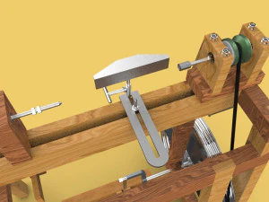 treadle lathe machine wood turning 3D Model