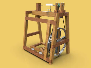 treadle lathe machine wood turning 3D Model