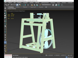 treadle lathe machine wood turning 3D Model