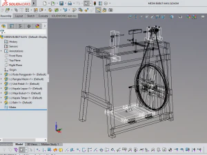 treadle lathe machine wood turning 3D Model