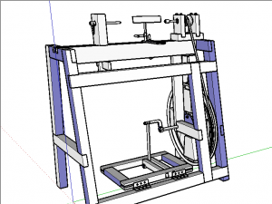 treadle lathe machine wood turning 3D Model