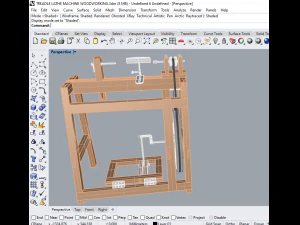 treadle lathe machine wood turning 3D Model