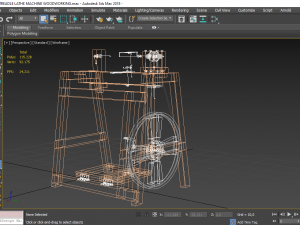 treadle lathe machine wood turning 3D Model
