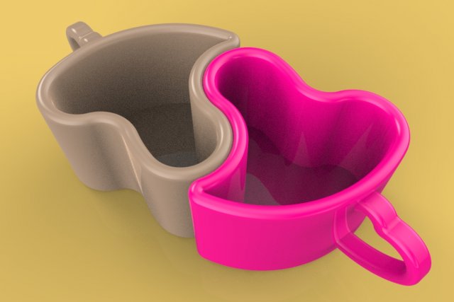 love couple mug gift-printable Modelo de impresión 3D .c4d .max .obj .3ds .fbx .stl .blend 