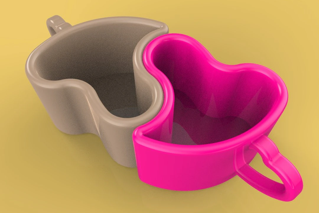 love couple mug gift-printable 3D Print Model .c4d .max .obj .3ds .fbx .stl .blend 