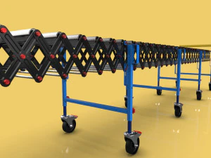 expandable flexible scissor roller conveyor 3D Model