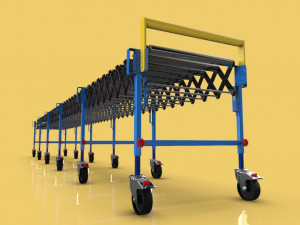 expandable flexible scissor roller conveyor Modello 3D