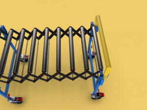 expandable flexible scissor roller conveyor Modello 3D