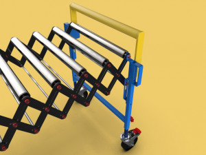 expandable flexible scissor roller conveyor Modello 3D
