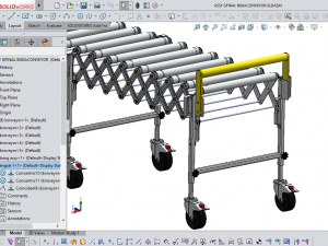 expandable flexible scissor roller conveyor Modello 3D
