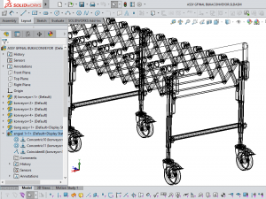 expandable flexible scissor roller conveyor Modello 3D