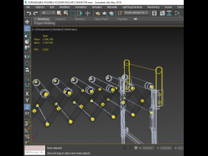 expandable flexible scissor roller conveyor Modello 3D
