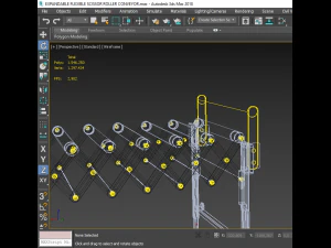 expandable flexible scissor roller conveyor 3D Model