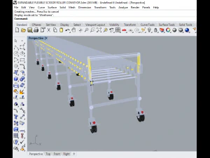 expandable flexible scissor roller conveyor 3D Model