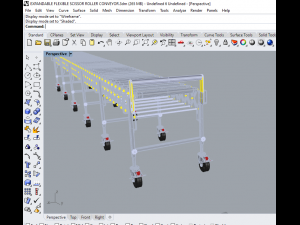 expandable flexible scissor roller conveyor Modello 3D