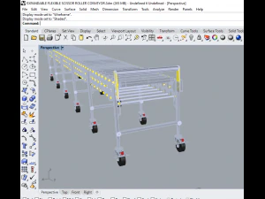 expandable flexible scissor roller conveyor 3D Model