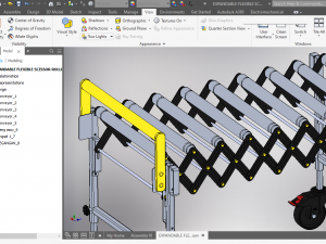 expandable flexible scissor roller conveyor Modello 3D