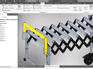 expandable flexible scissor roller conveyor 3D Model