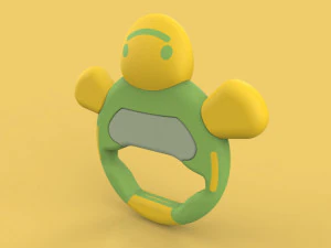 simpatica tartaruga giocattolo con sonaglino per bambini Modello 3D