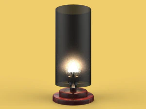 nightlight vintage wooden sleeping lamp 3D Model