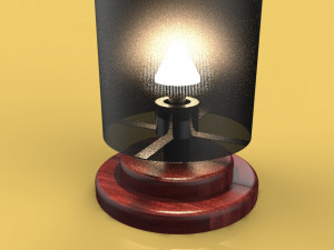 nightlight vintage wooden sleeping lamp 3D Model
