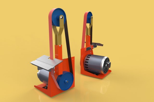 Belt grinder sander buffer edge polishing machine 3D Модель .c4d .max .obj .3ds .fbx .stl .blend 