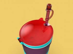 2 in 1 travel snack drink cup bottle container lid with straw 3D Model