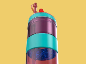 2 в 1 крышка контейнера для бутылки с закусками и напитками с соломинкой 3D Модель