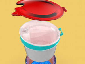 2 in 1 travel snack drink cup bottle container lid with straw 3D Model