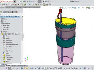 2 в 1 крышка контейнера для бутылки с закусками и напитками с соломинкой 3D Модель